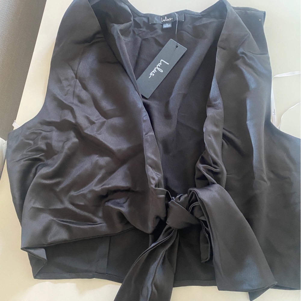 Black Satin Lulus Vest